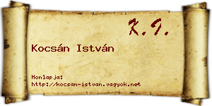 Kocsán István névjegykártya